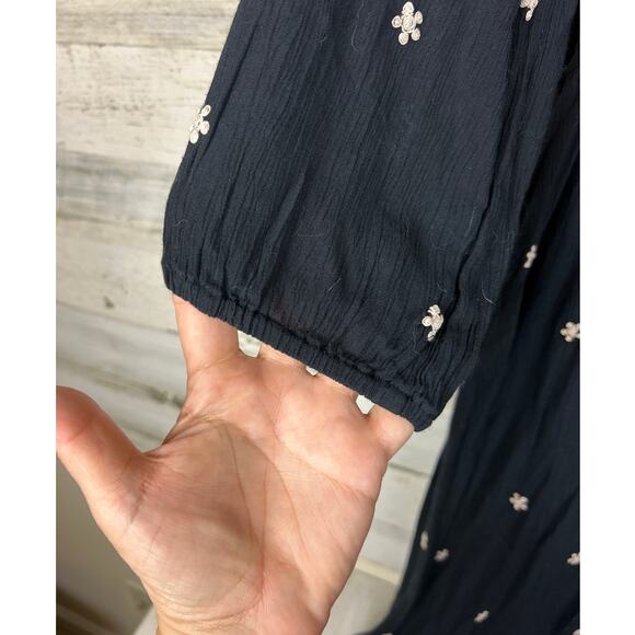 Natural Life Women’s XS Black Embroidered Oversized Maxi Dress Duster NWT - Picture 10 of 12